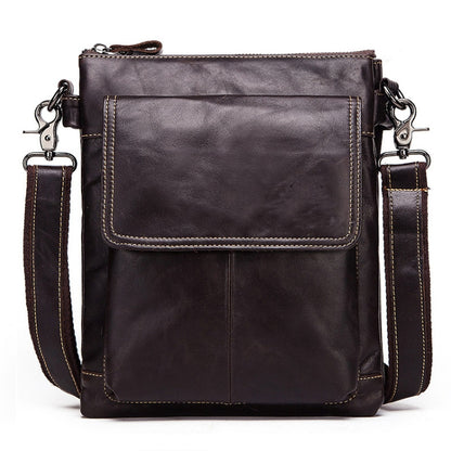HUMERPAUL Men Crossbody Bag Retro Simple Backpack Leather Shoulder Bag, MH553 (Dark Brown), MH553 (Yellow Brown) - Shello's Creative Boutique
