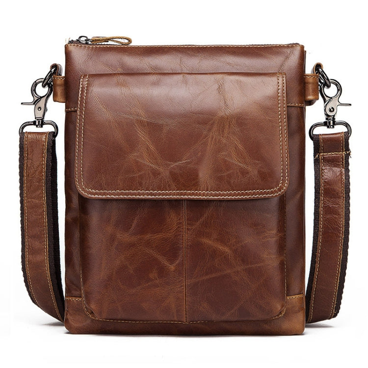 HUMERPAUL Men Crossbody Bag Retro Simple Backpack Leather Shoulder Bag, MH553 (Dark Brown), MH553 (Yellow Brown) - Shello's Creative Boutique