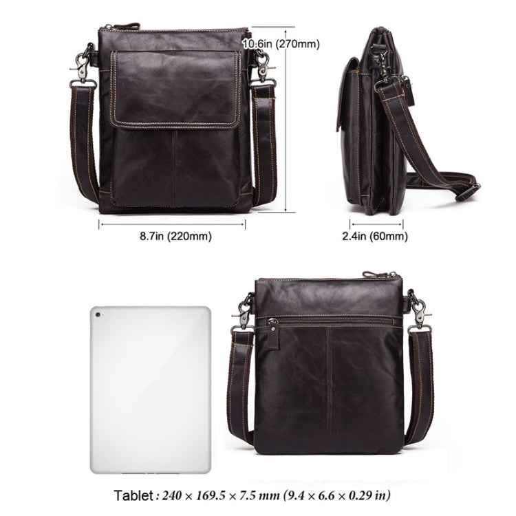 HUMERPAUL Men Crossbody Bag Retro Simple Backpack Leather Shoulder Bag