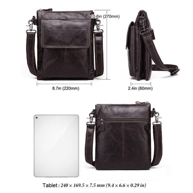 HUMERPAUL Men Crossbody Bag Retro Simple Backpack Leather Shoulder Bag, MH553 (Dark Brown), MH553 (Yellow Brown) - Shello's Creative Boutique