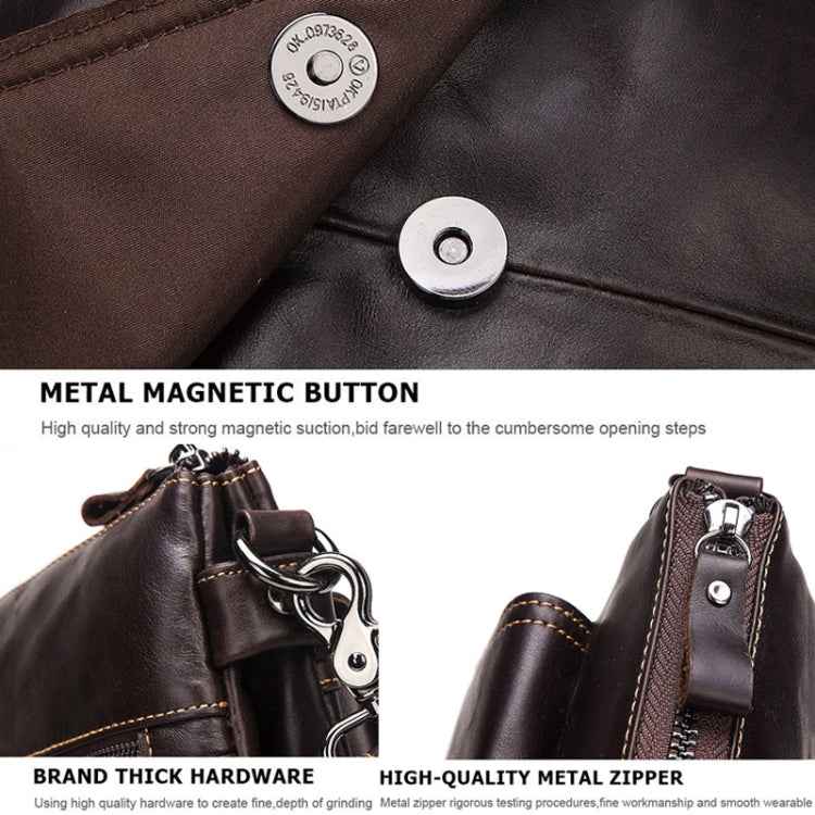 HUMERPAUL Men Crossbody Bag Retro Simple Backpack Leather Shoulder Bag