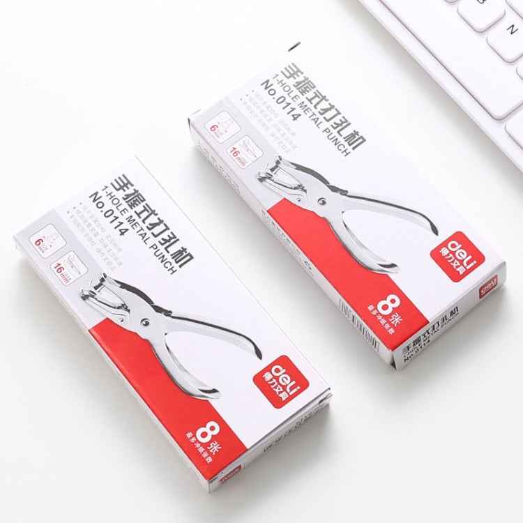 Deli 0114 Single Hole Punching Pliers Manual Mini Round Hole Paper Puncher