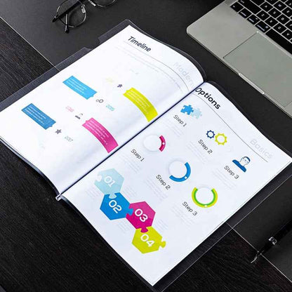 10pcs Deli 5538 File Folder Insert A4 File Drawer Folder Transparent Cover