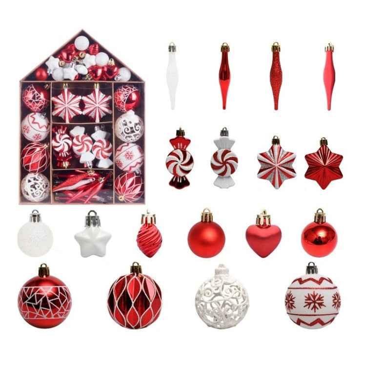 73pcs/Set Christmas Tree Decoration Pendant Painted Christmas Ball - Shello's Creative Boutique