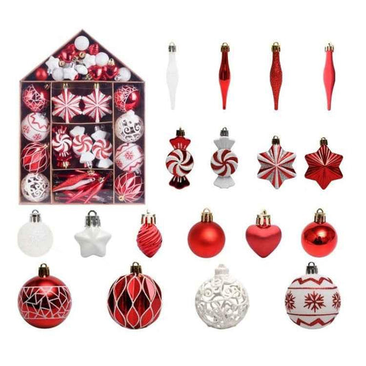 73pcs/Set Christmas Tree Decoration Pendant Painted Christmas Ball - Shello's Creative Boutique