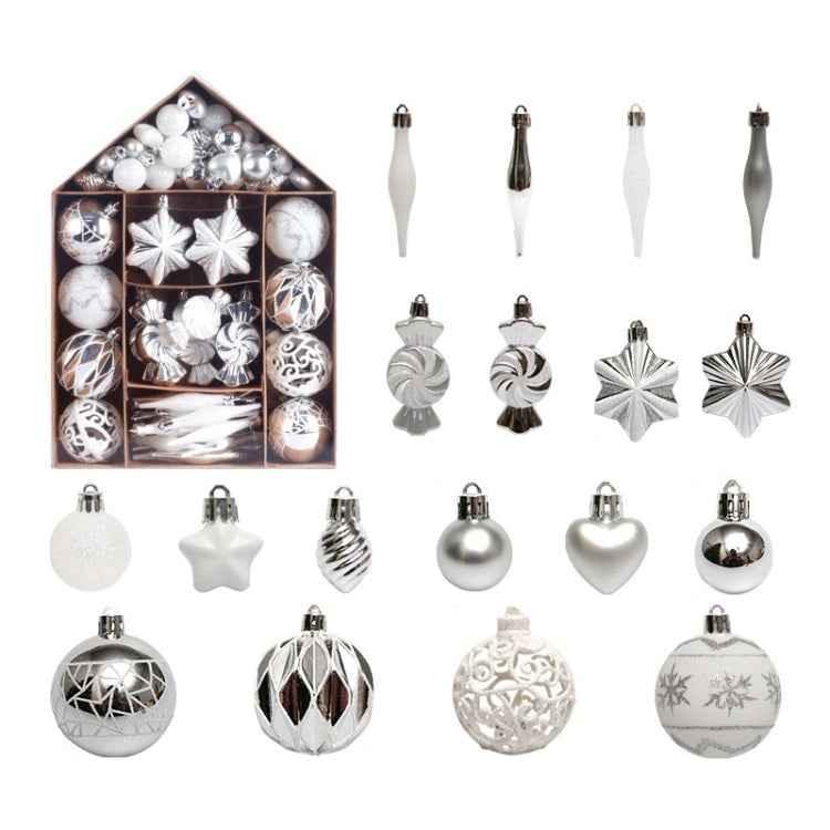 73pcs/Set Christmas Tree Decoration Pendant Painted Christmas Ball - Shello's Creative Boutique