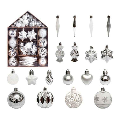 73pcs/Set Christmas Tree Decoration Pendant Painted Christmas Ball - Shello's Creative Boutique