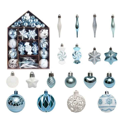 73pcs/Set Christmas Tree Decoration Pendant Painted Christmas Ball - Shello's Creative Boutique