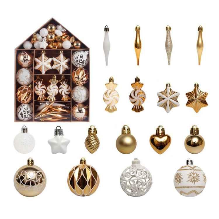 73pcs/Set Christmas Tree Decoration Pendant Painted Christmas Ball - Shello's Creative Boutique