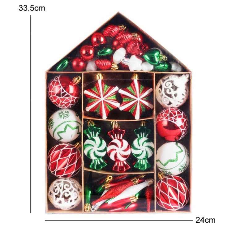 73pcs/Set Christmas Tree Decoration Pendant Painted Christmas Ball - Shello's Creative Boutique