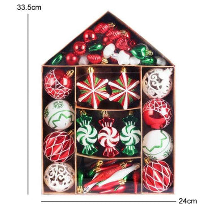 73pcs/Set Christmas Tree Decoration Pendant Painted Christmas Ball - Shello's Creative Boutique