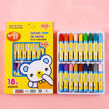AIYO Washable Painting Crayons Childrens Oil Paint Stick Set, 12 Colors, 18 Colors, 24 Colors, 36 Colors - Shello's Creative Boutique