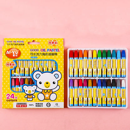 AIYO Washable Painting Crayons Childrens Oil Paint Stick Set, 12 Colors, 18 Colors, 24 Colors, 36 Colors - Shello's Creative Boutique