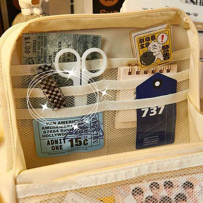 Large Capacity Canvas Pencil Case Student Stationery Storage Pencil Box