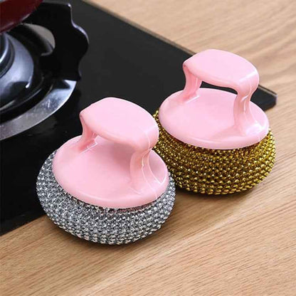 Removable Cleaning Wire Ball Kitchen Pot And Dish Brush - Shello's Creative Boutique