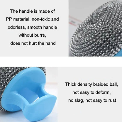 Removable Cleaning Wire Ball Kitchen Pot And Dish Brush