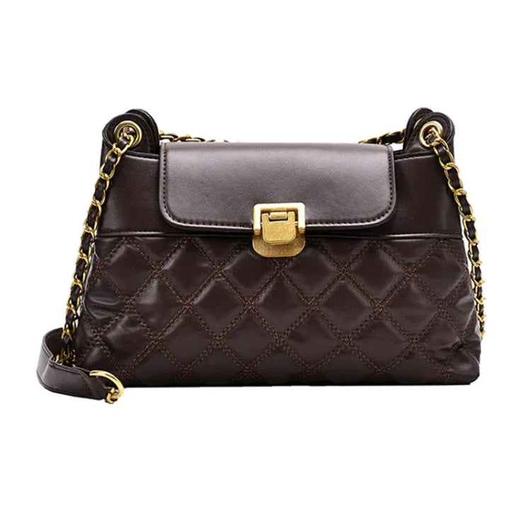 Rhombic Lattice Chain Women Bag Small Fragrant Style Versatile Crossbody Single Shoulder Bag - Shello's Creative Boutique