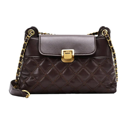 Rhombic Lattice Chain Women Bag Small Fragrant Style Versatile Crossbody Single Shoulder Bag - Shello's Creative Boutique