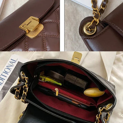 Rhombic Lattice Chain Women Bag Small Fragrant Style Versatile Crossbody Single Shoulder Bag - Shello's Creative Boutique