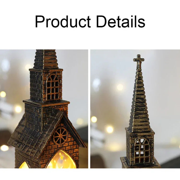 Christmas Decoration Lamps Church Shape Night Light Electronic Candle Candlelight - Shello's Creative Boutique