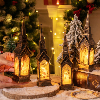 Christmas Church Shape LED Night Light - Electronic Candle Decoration - Shello's Creative Boutique
