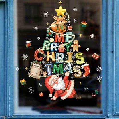 30x45cm Christmas Static Wall Stickers Glass Window Christmas Decoration Poster - Shello's Creative Boutique