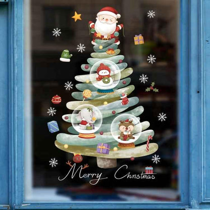 30x45cm Christmas Static Wall Stickers Glass Window Christmas Decoration Poster - Shello's Creative Boutique