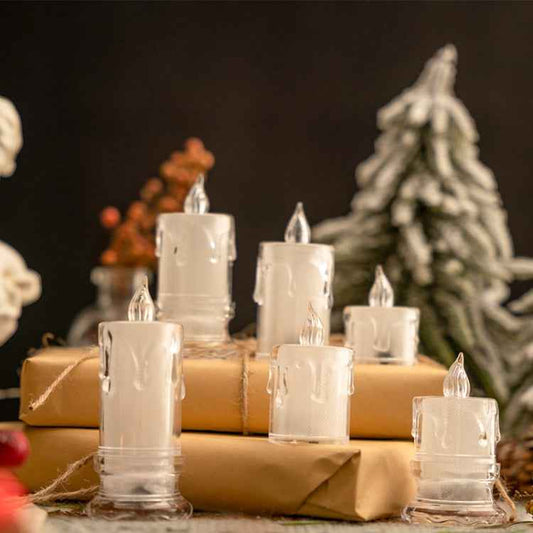 LED Transparent Glowing Candle Lights Simulation Electronic Candle