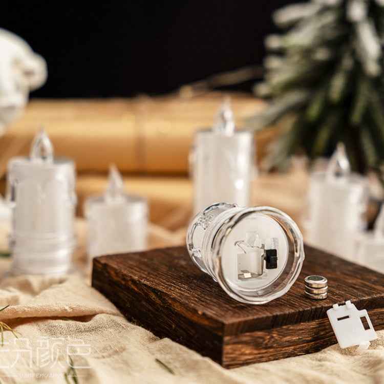 LED Transparent Glowing Candle Lights Simulation Electronic Candle