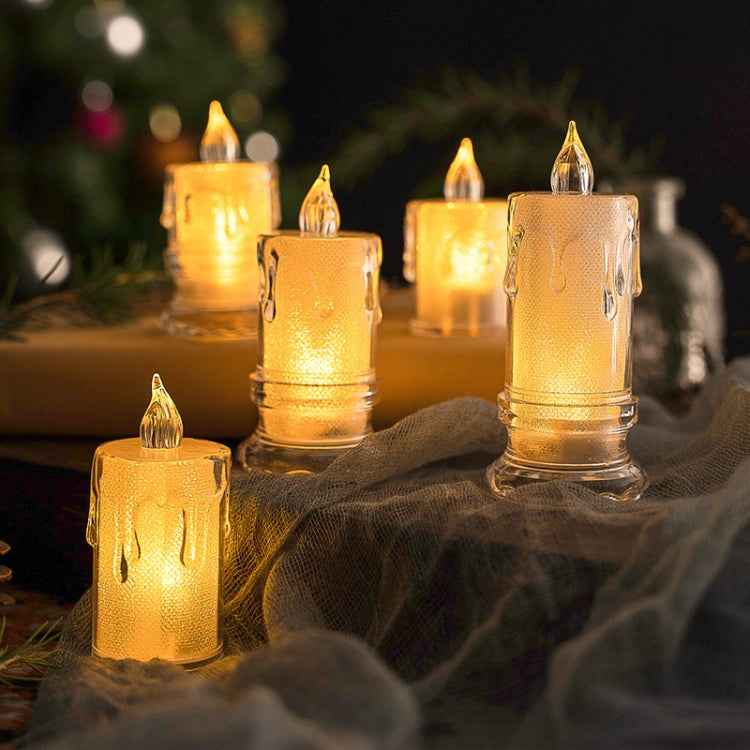 LED Transparent Glowing Candle Lights Simulation Electronic Candle