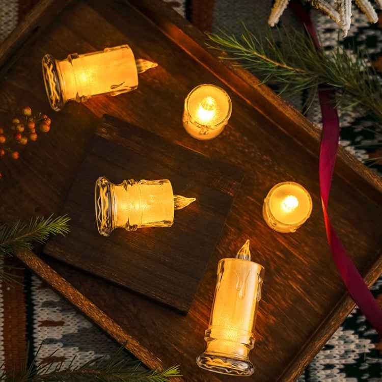 LED Transparent Glowing Candle Lights Simulation Electronic Candle