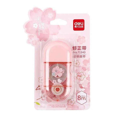 Deli  5mm x 8m Cherry Blossom Correction Tape Cute Portable Corrector Stationery