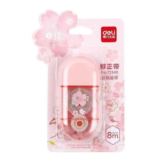 Deli  5mm x 8m Cherry Blossom Correction Tape Cute Portable Corrector Stationery
