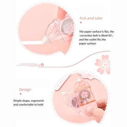 Deli  5mm x 8m Cherry Blossom Correction Tape Cute Portable Corrector Stationery