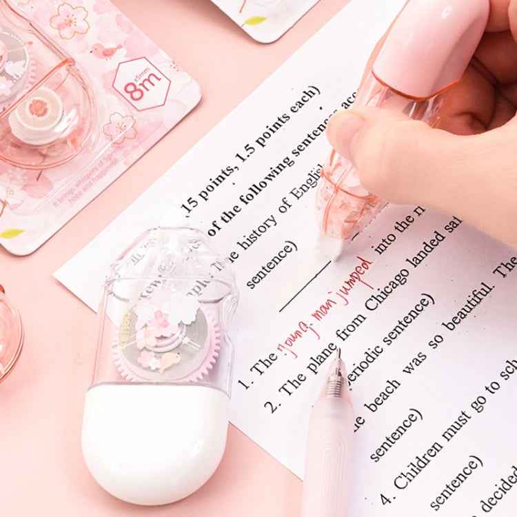 Deli  5mm x 8m Cherry Blossom Correction Tape Cute Portable Corrector Stationery