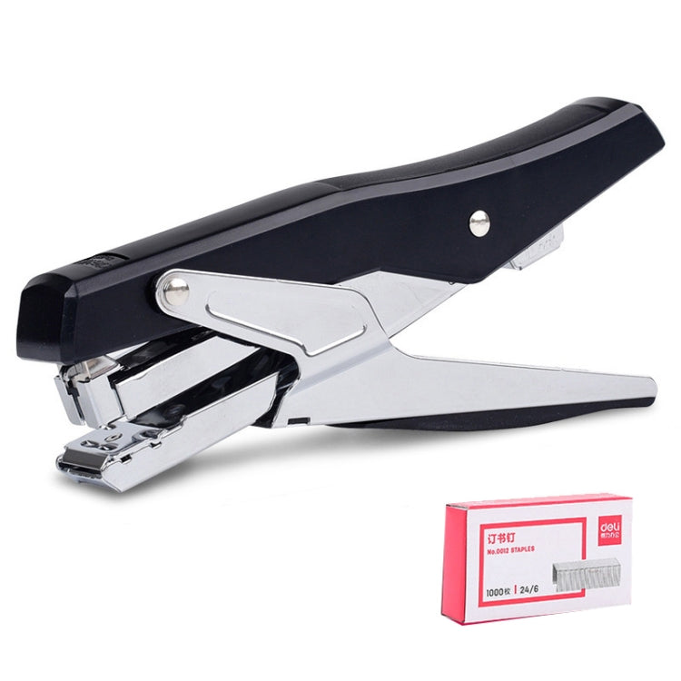 Deli  Labor-saving Stapler NO.12 Handheld Stapler Papers Stapling Machine, 0329 Black, 0329 Black With 1000 Staples, 0329 White, 0329 White With 1000 Staples - Shello's Creative Boutique