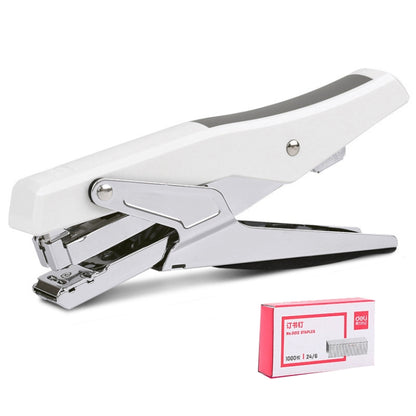 Deli  Labor-saving Stapler NO.12 Handheld Stapler Papers Stapling Machine, 0329 Black, 0329 Black With 1000 Staples, 0329 White, 0329 White With 1000 Staples - Shello's Creative Boutique