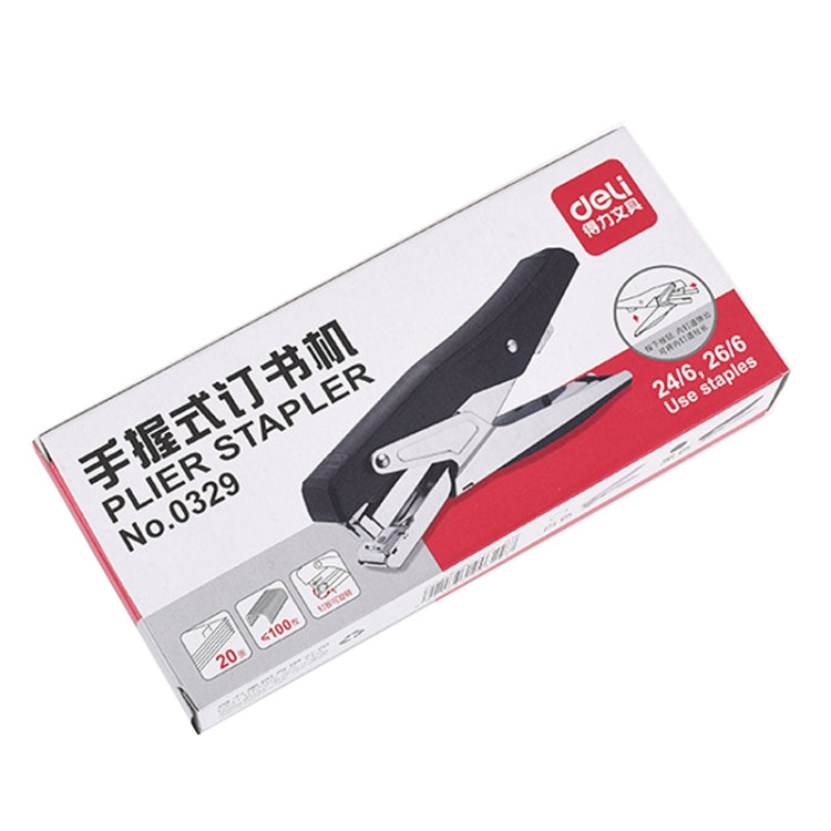 Deli  Labor-saving Stapler NO.12 Handheld Stapler Papers Stapling Machine, 0329 Black, 0329 Black With 1000 Staples, 0329 White, 0329 White With 1000 Staples - Shello's Creative Boutique