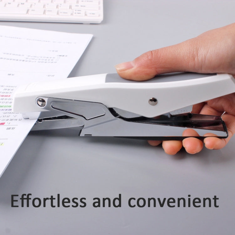 Deli  Labor-saving Stapler NO.12 Handheld Stapler Papers Stapling Machine, 0329 Black, 0329 Black With 1000 Staples, 0329 White, 0329 White With 1000 Staples - Shello's Creative Boutique