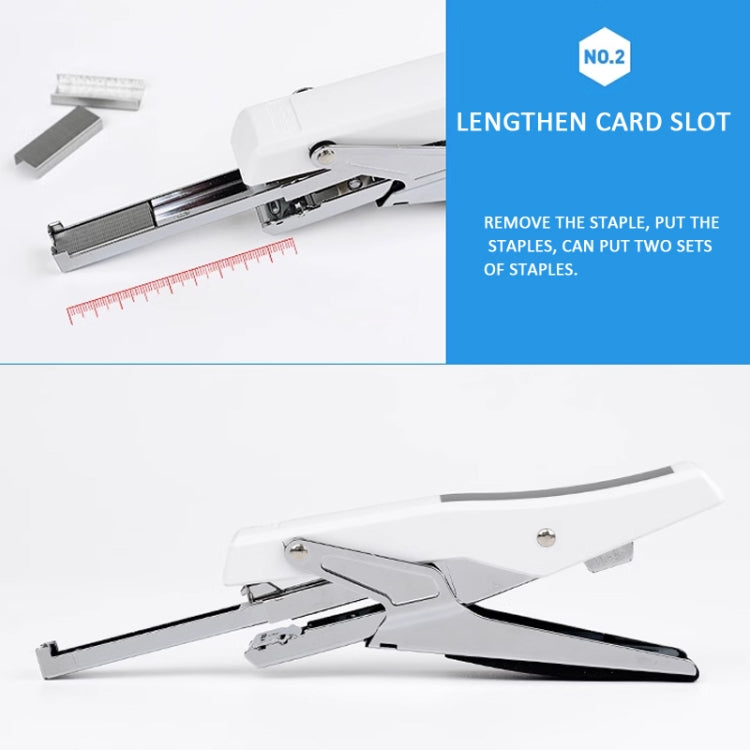 Deli  Labor-saving Stapler NO.12 Handheld Stapler Papers Stapling Machine, 0329 Black, 0329 Black With 1000 Staples, 0329 White, 0329 White With 1000 Staples - Shello's Creative Boutique