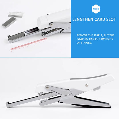 Deli  Labor-saving Stapler NO.12 Handheld Stapler Papers Stapling Machine, 0329 Black, 0329 Black With 1000 Staples, 0329 White, 0329 White With 1000 Staples - Shello's Creative Boutique