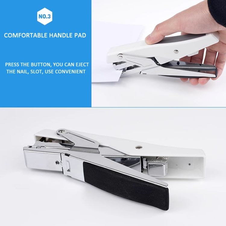 Deli  Labor-saving Stapler NO.12 Handheld Stapler Papers Stapling Machine, 0329 Black, 0329 Black With 1000 Staples, 0329 White, 0329 White With 1000 Staples - Shello's Creative Boutique