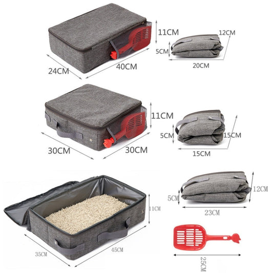 Foldable Oxford Cloth Portable Cat Litter Box Pet Bag, 30x30cm, 24x40cm, 35x45cm SUNSKY