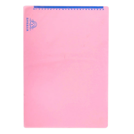 Pink writing soft pad with blue top border and rounded corners