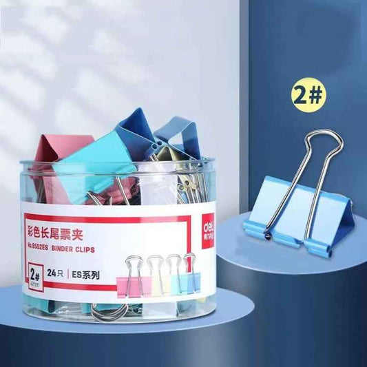 Deli  24pcs /Box 41mm Long Tail Ticket Clip Metal Dovetail Clip