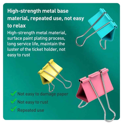 Deli  24pcs /Box 41mm Long Tail Ticket Clip Metal Dovetail Clip