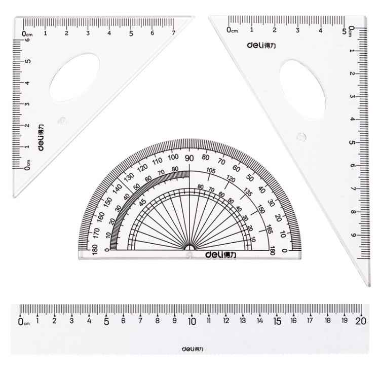 Deli  4-in-1 Ruler Set for Students Ruler Stationery Set