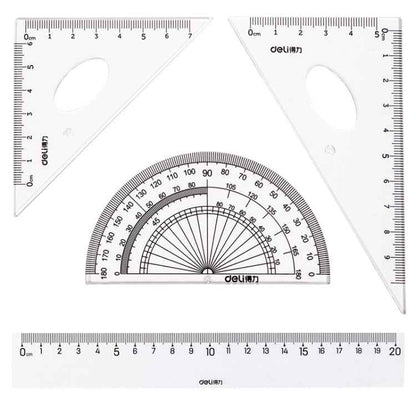 Deli  4-in-1 Ruler Set for Students Ruler Stationery Set