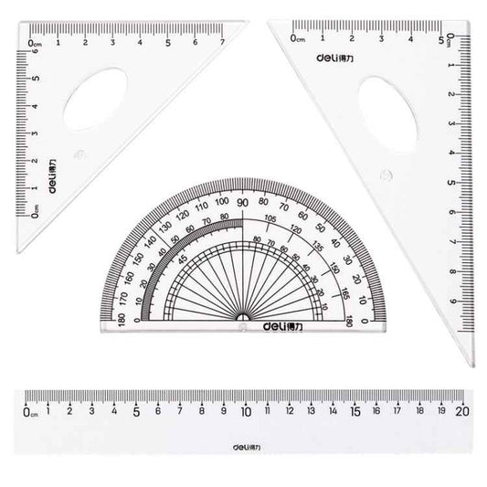 Deli  4-in-1 Ruler Set for Students Ruler Stationery Set