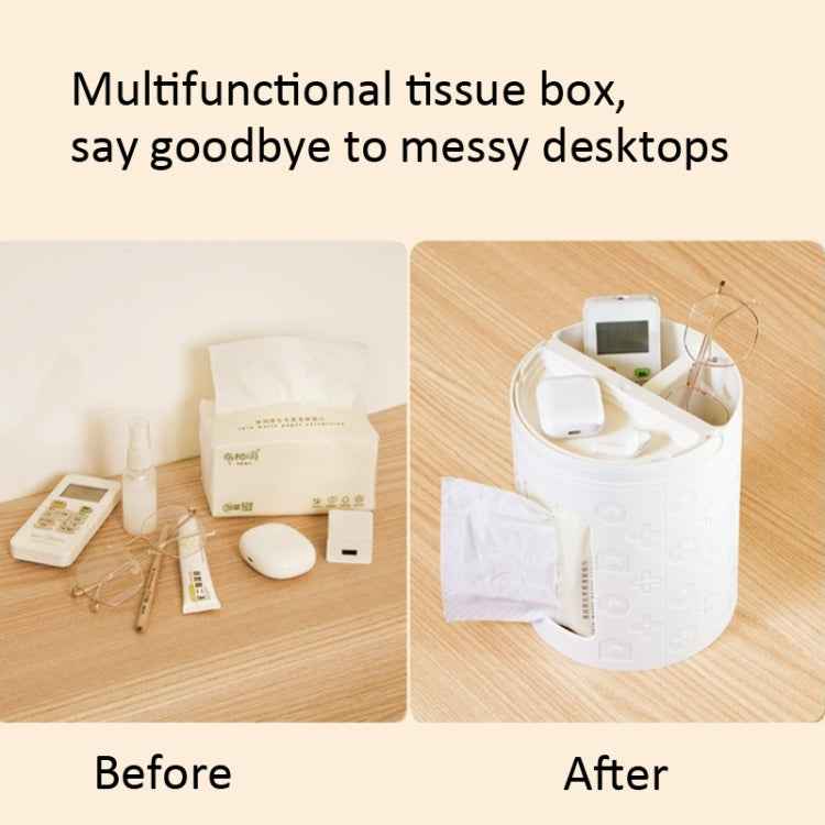 Multifunctional Desktop Tissue Box Remote Control Storage Box Organizer